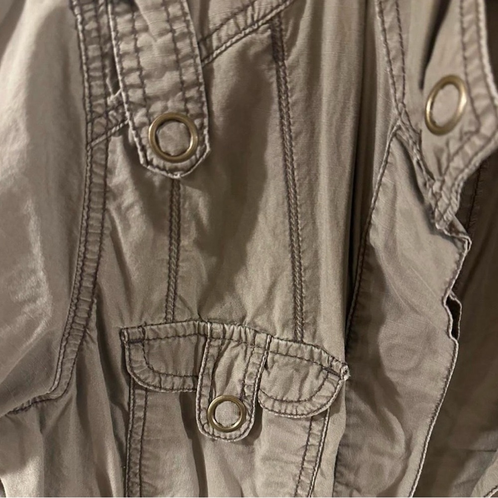 Vintage Y2K Army Green Military Cotton Shirt Jacket Size Women’s XXL - Picture 7 of 7